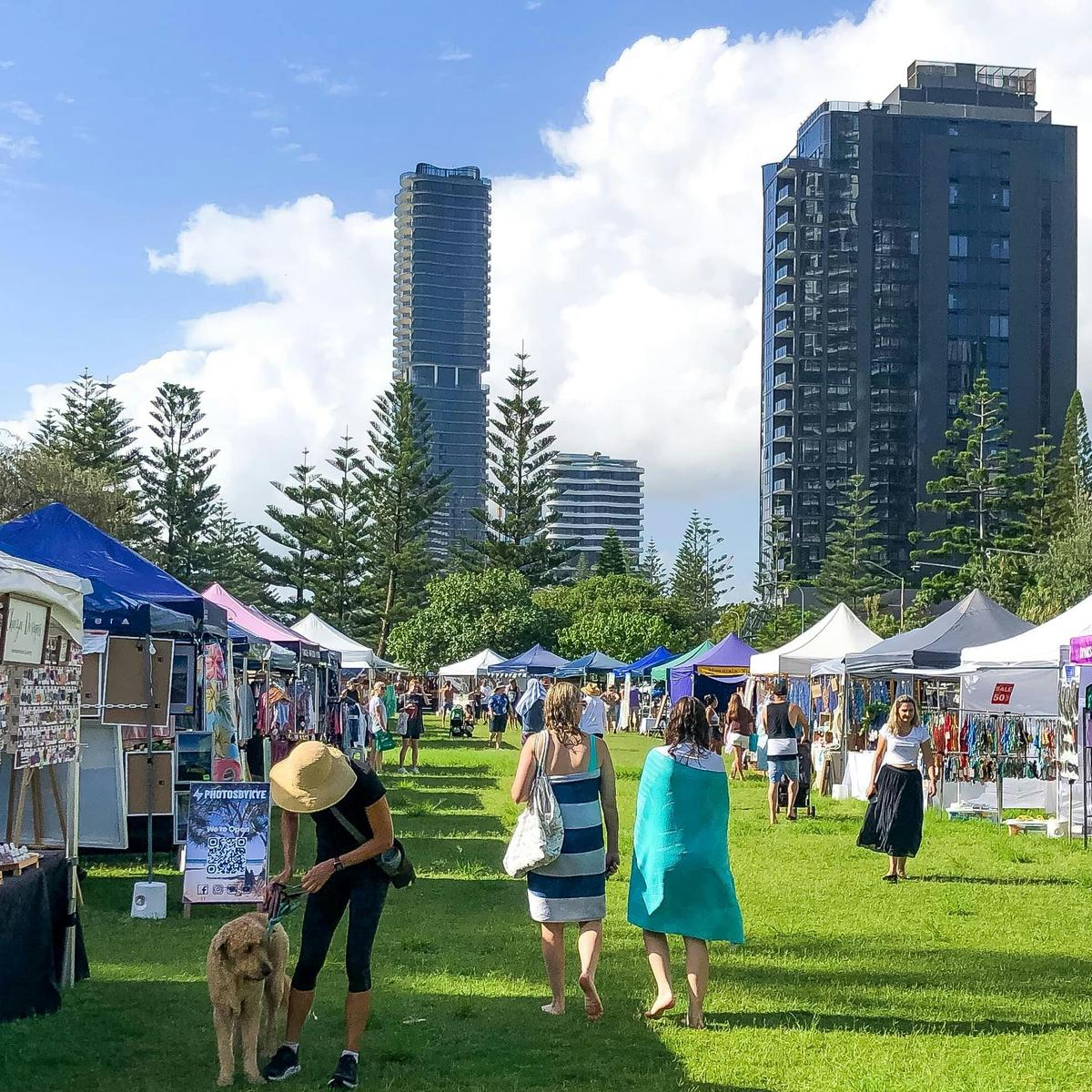Crowds in Broadbeach Markets