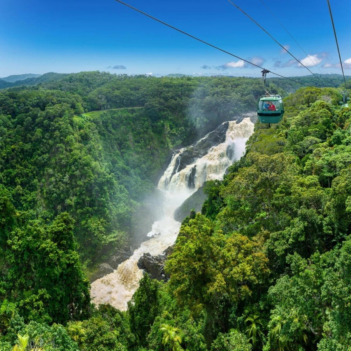 Enjoy a bird eye view of the Barron Falls from Skyrail Rainforest Cableway amongst the rainforest