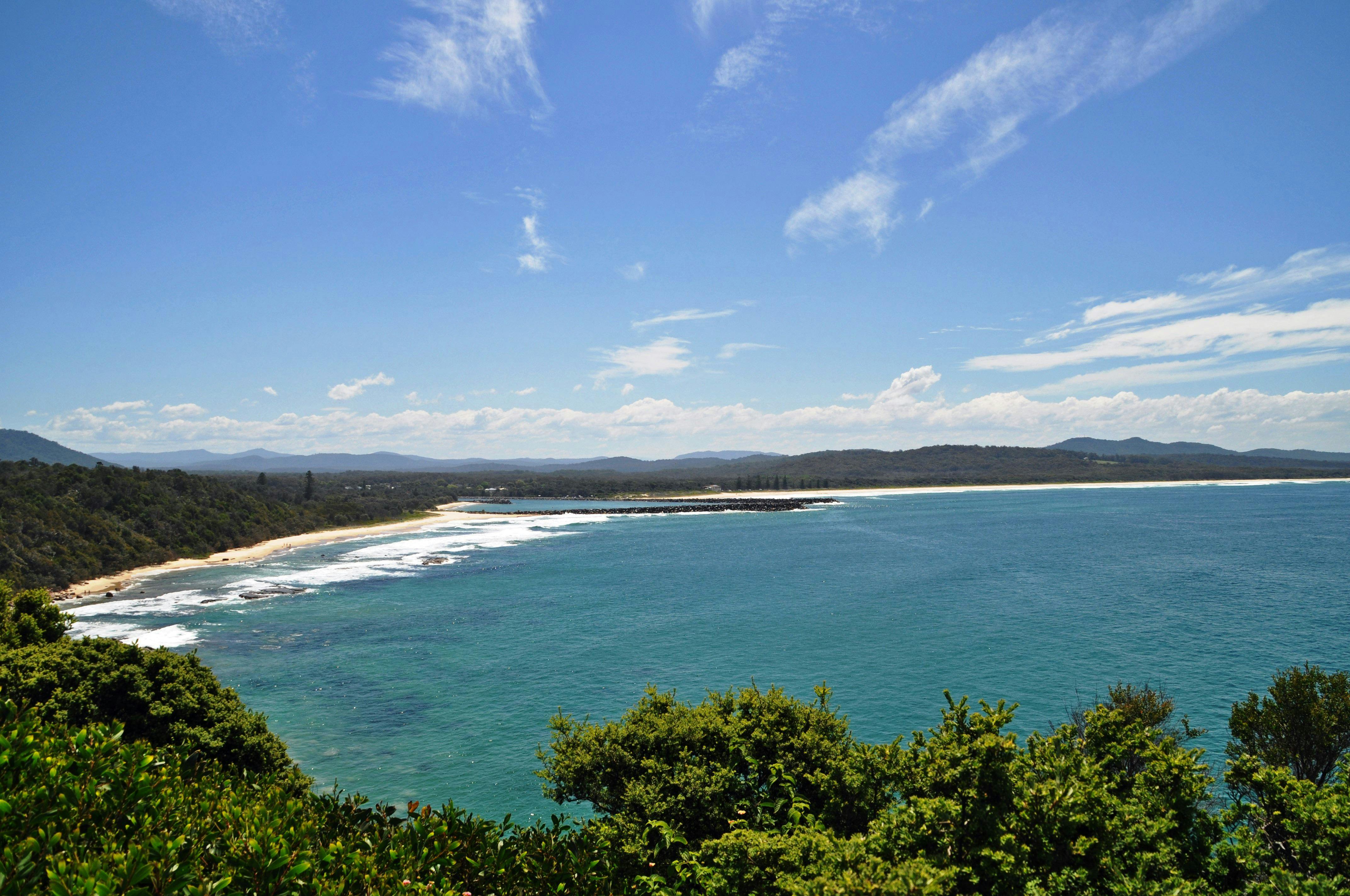 Looking back to Wash House Beach and the mouth of the Camden Haven River
