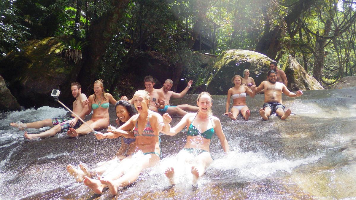 Josephine Falls - rock sliding