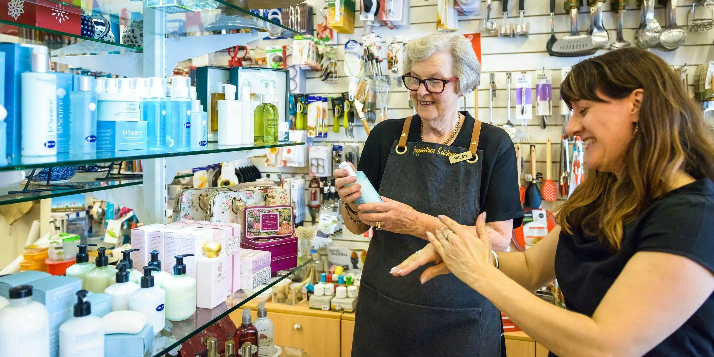 Helen helps a customer with her kitchen needs