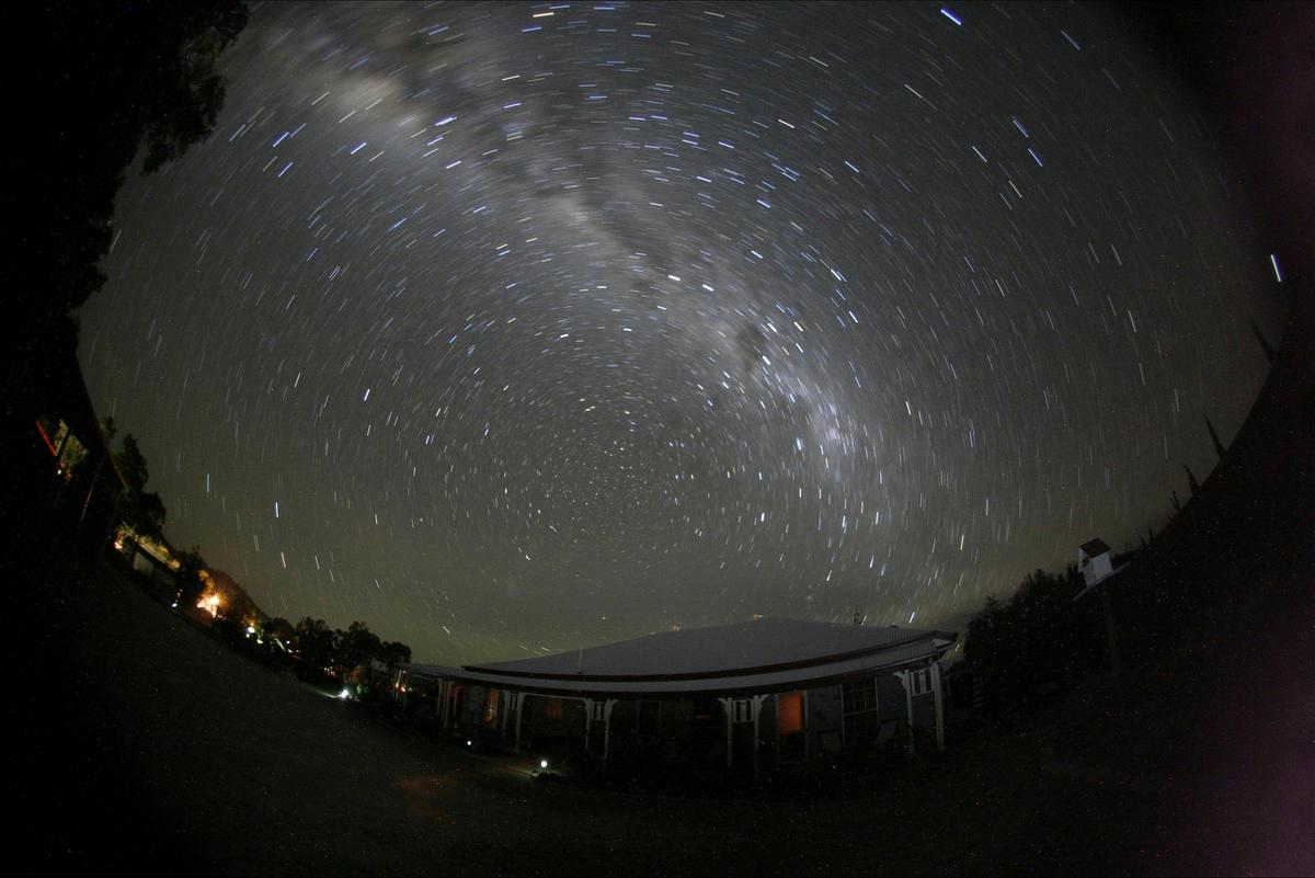Dark night sky over the Guesthouse