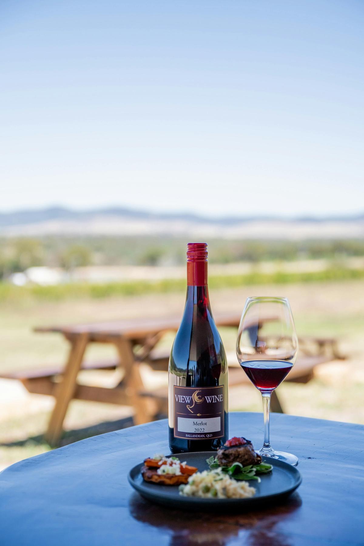 Merlot wine with the View
