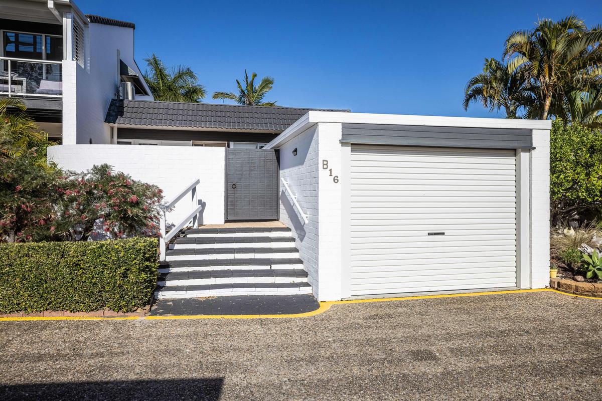 Front of unit and garage