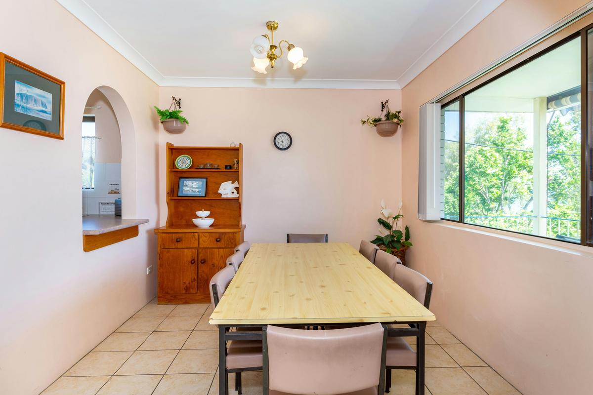 Dining area with water views