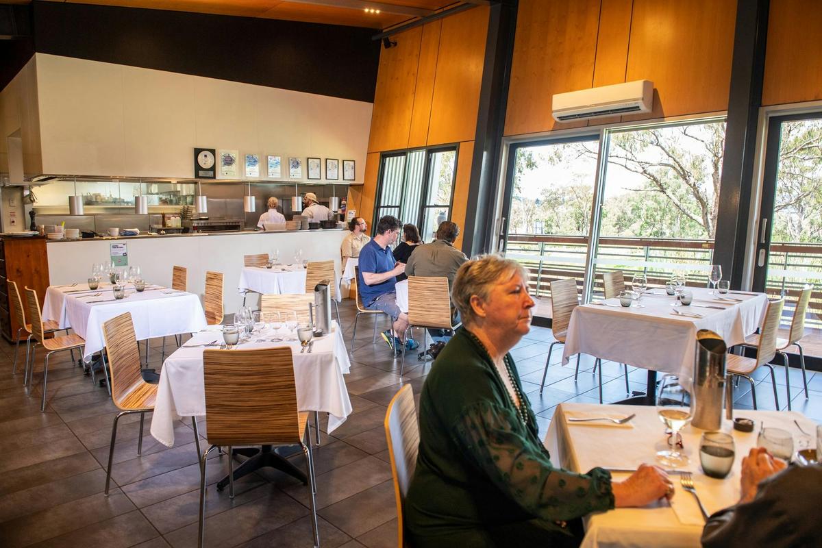 Lunch service at Varias Restaurant, located at the Queensland College of Wine Tourism, Stanthorpe