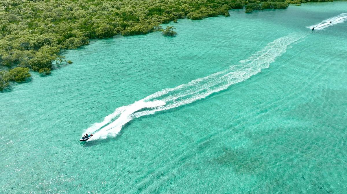 Customer exploring North Stradbroke on their way to Moreton Island