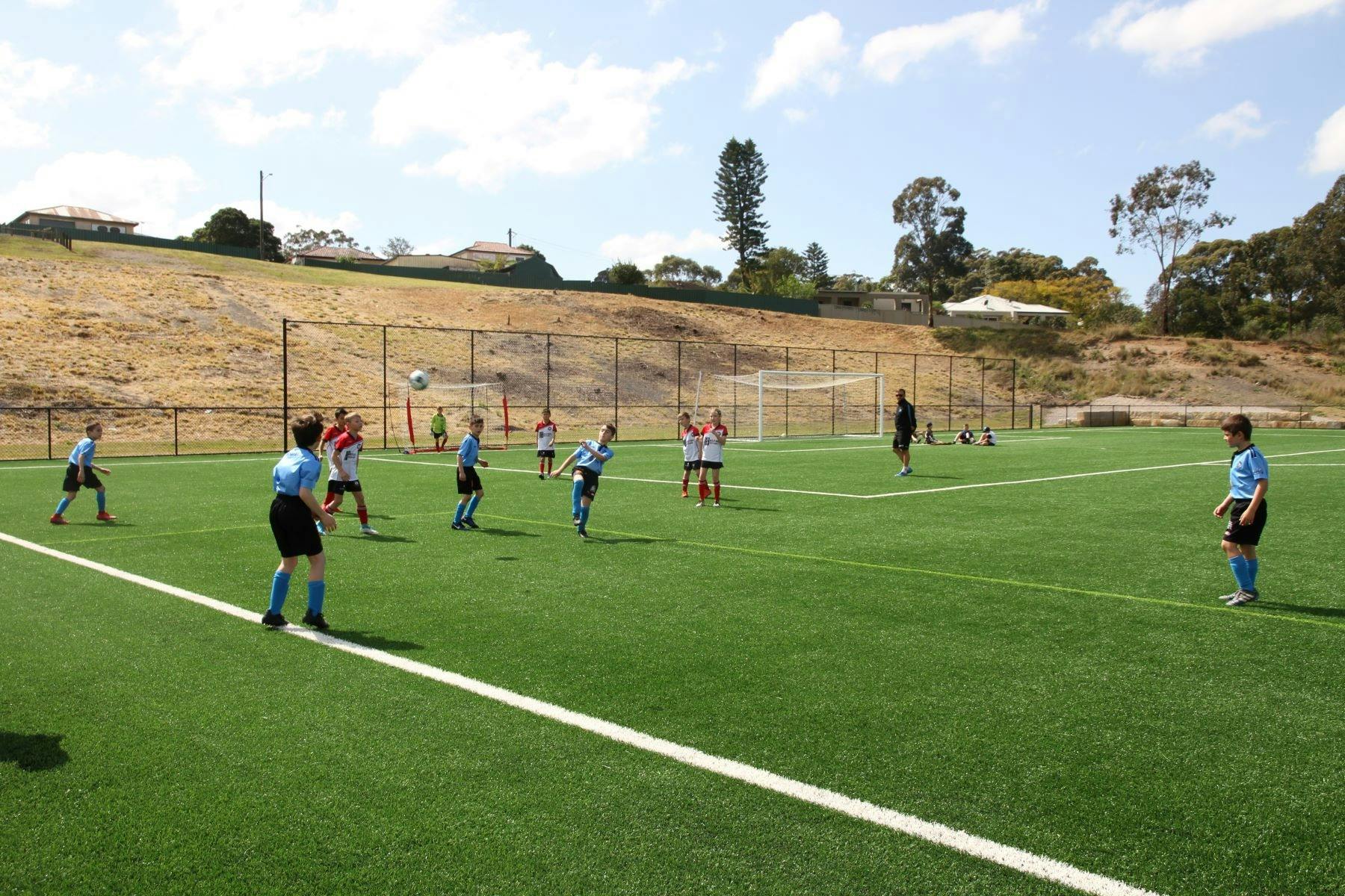 The soccer teams love the FIFA approved synthetic grass.