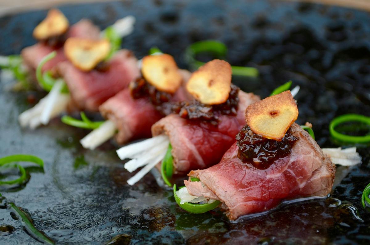 Their Signature Banana Station Beef Tataki