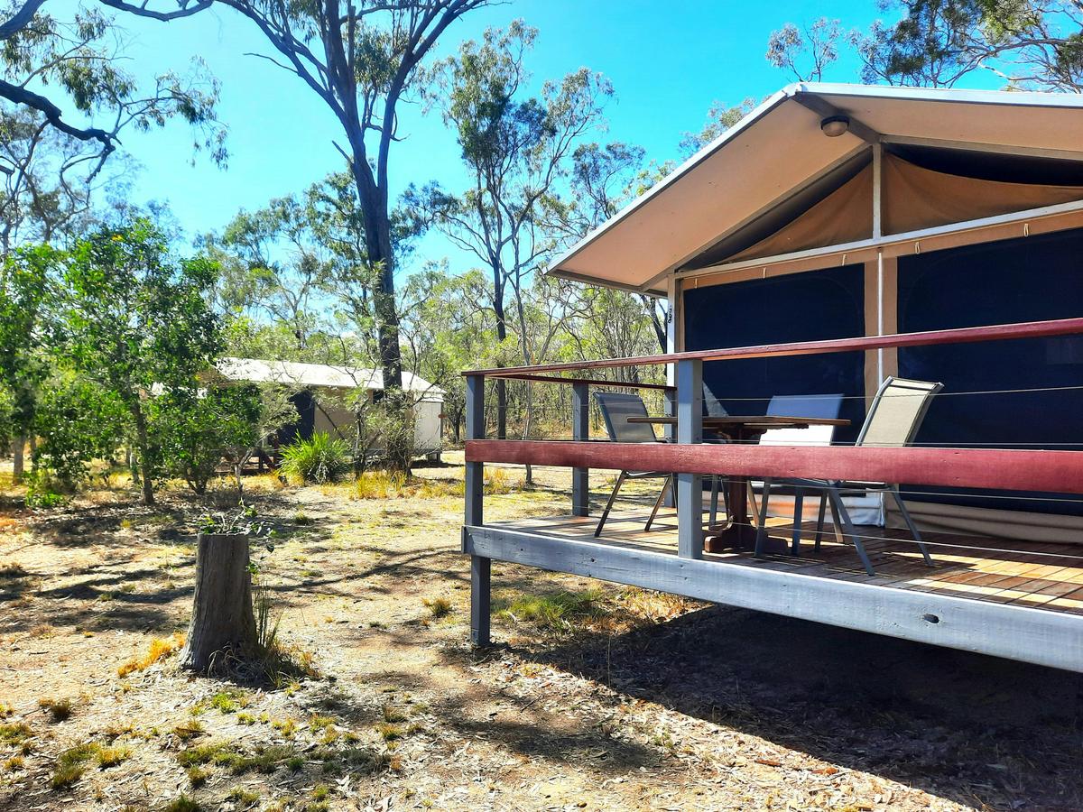 private deck of tent