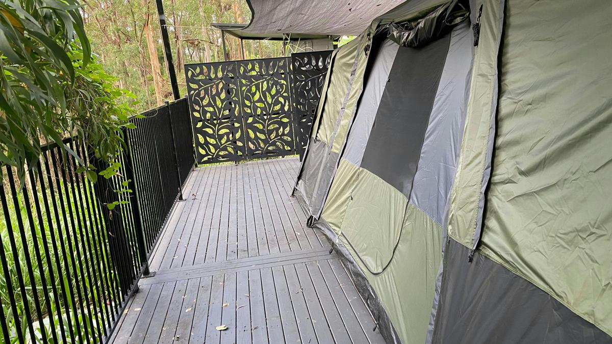 The tent side and doorway