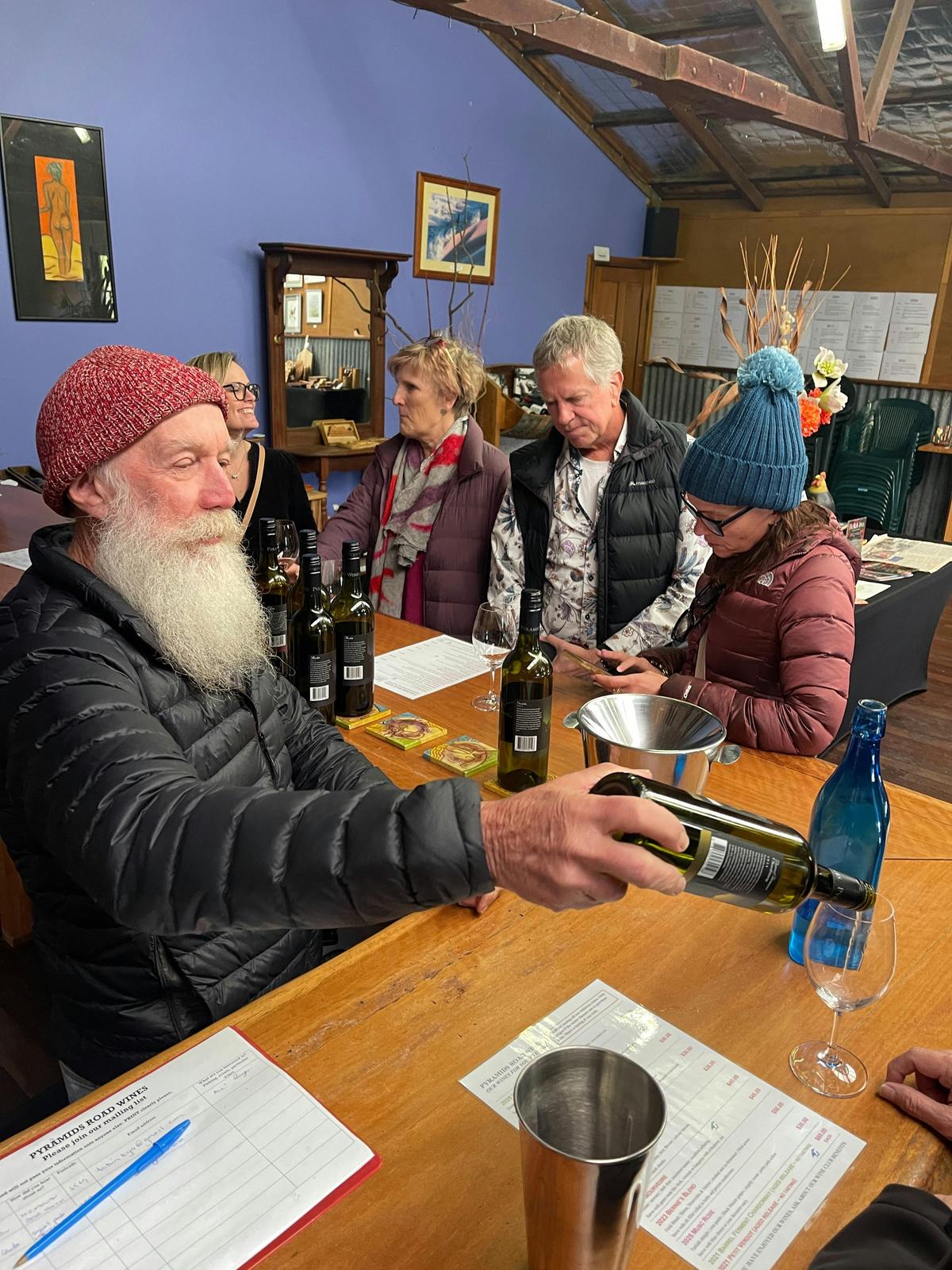 A wine tasting at Pyramid Road Wines