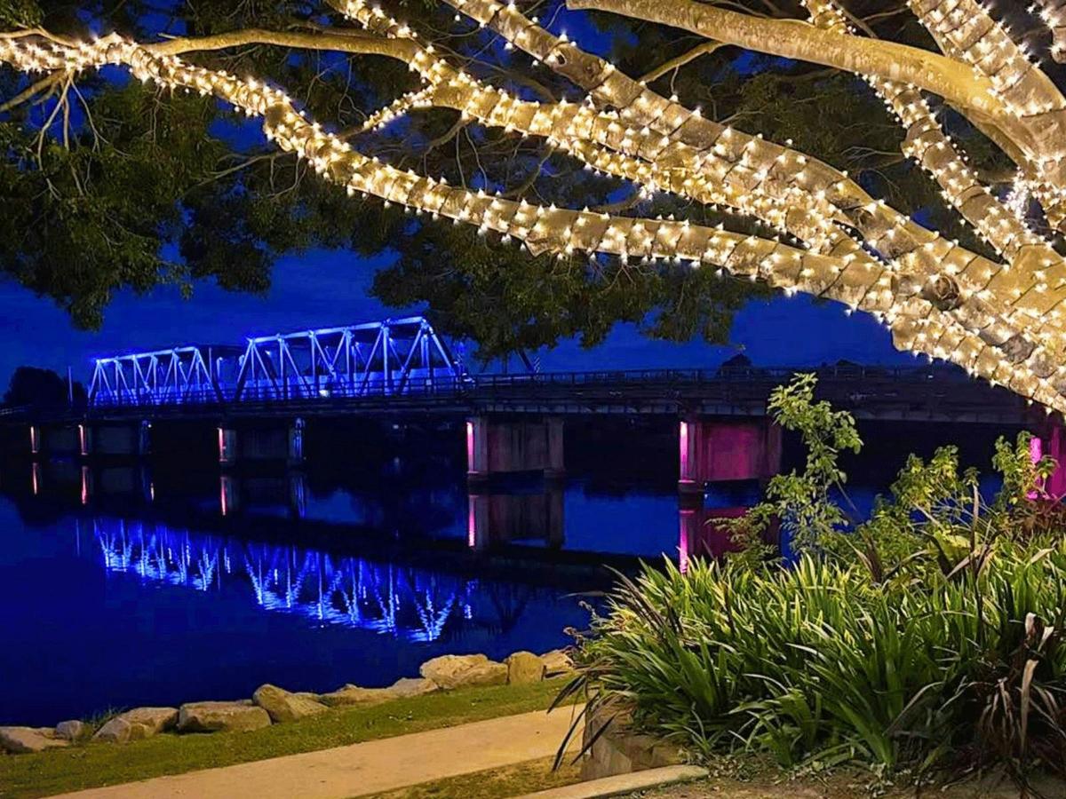 Macksville Bridge Lights Up at Night