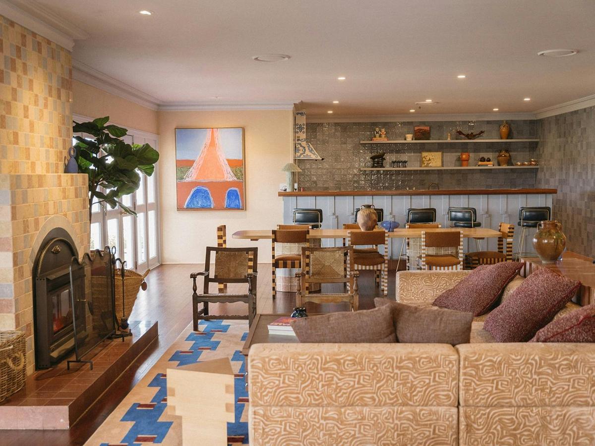 Main House fire place, lounge, dining & kitchen