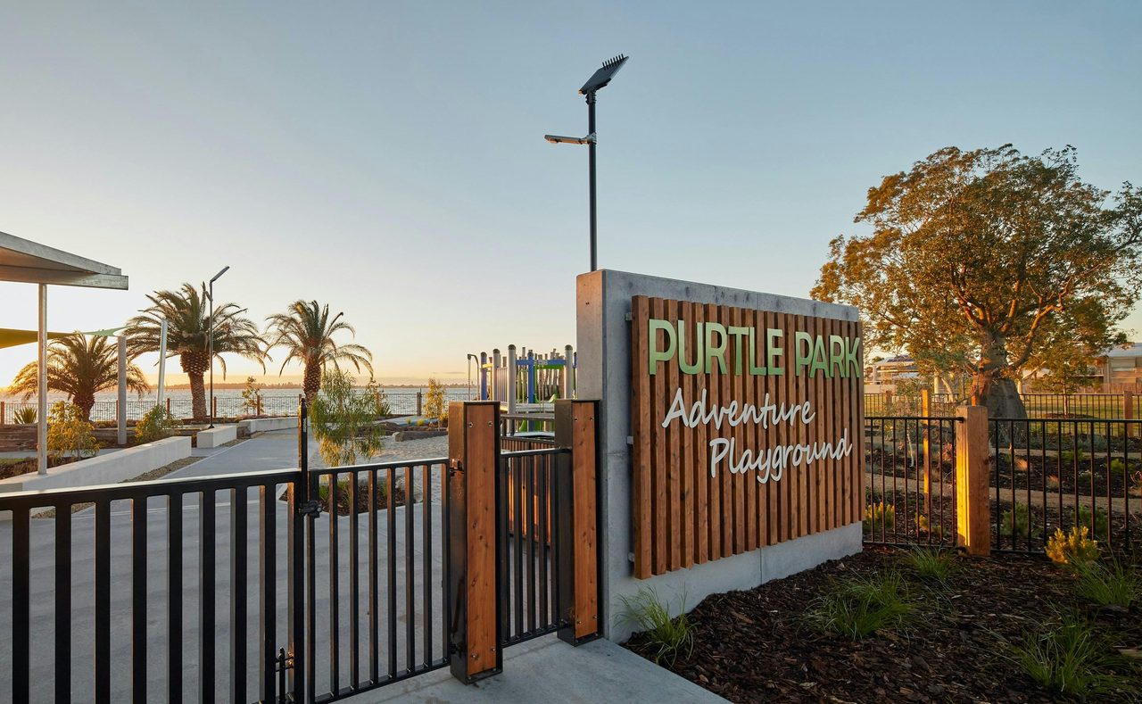 The entrance to Purtle Park Adventure Playground.