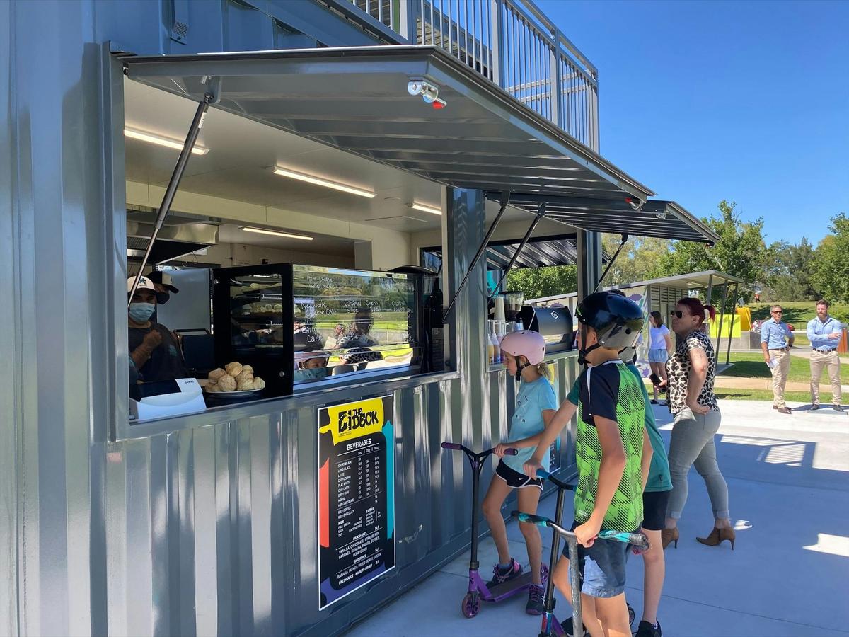 Young customers getting milkshakes