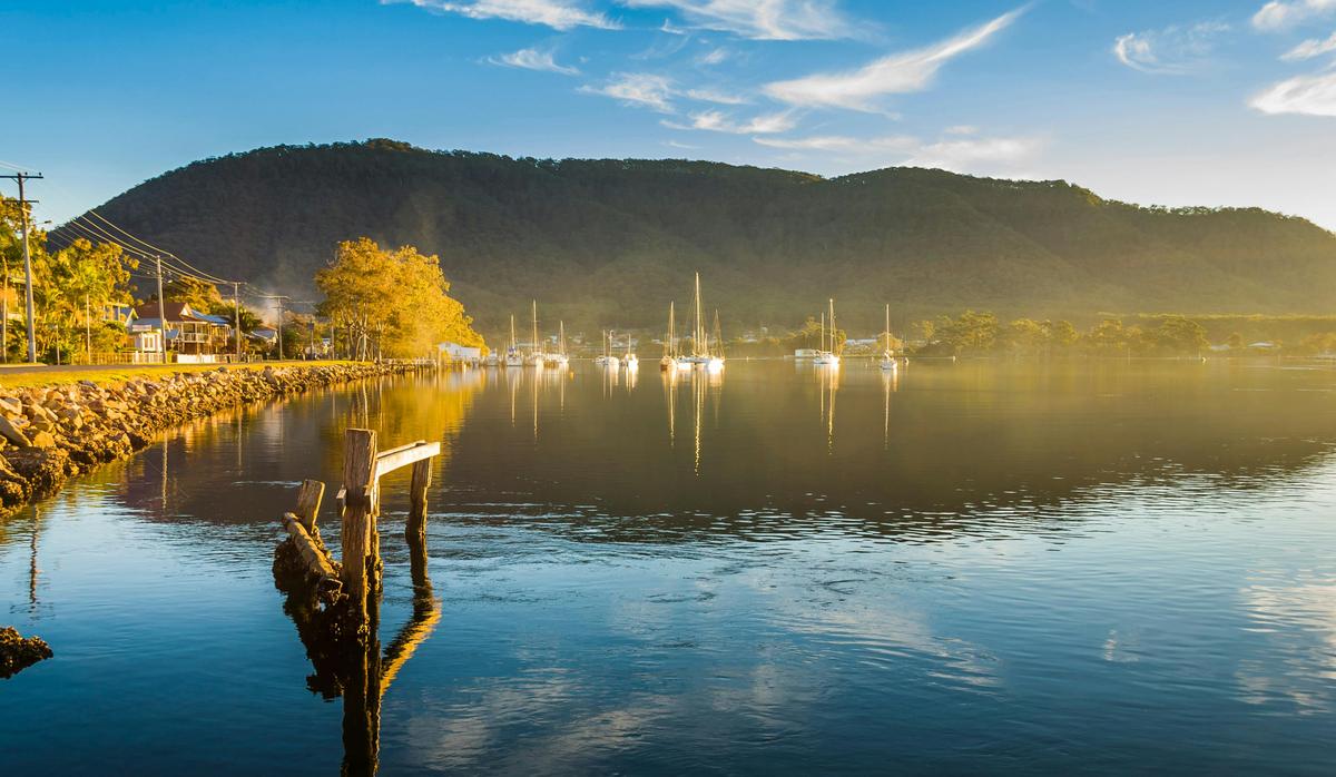 North Brother Mountain across the waters in Dunbogan