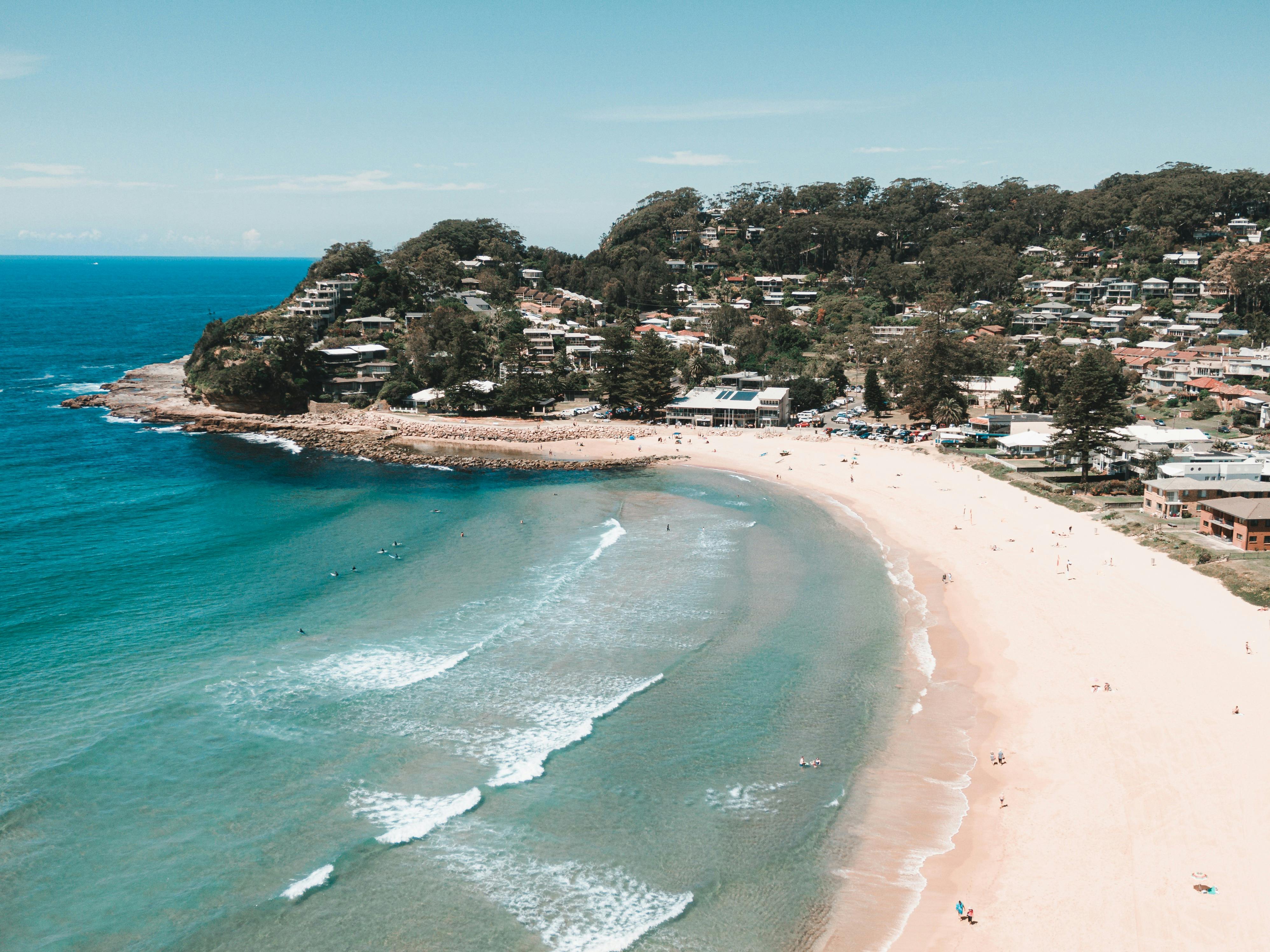 Aerial shot of Avoca Beach