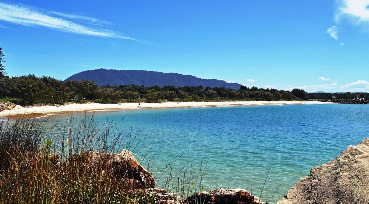 Pilot Beach looking towards North Brother Mountain