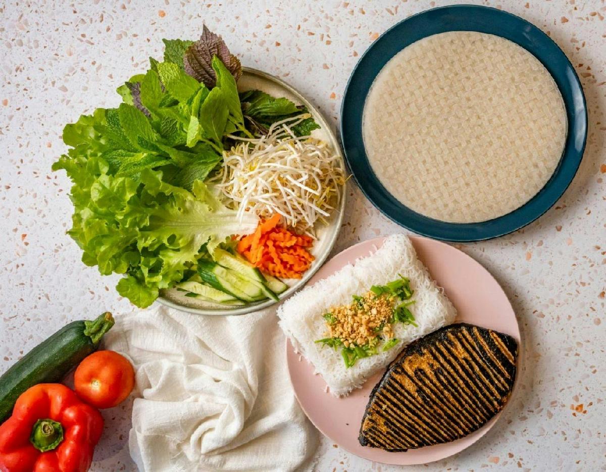 Grilled Vegan Fish Rice Paper