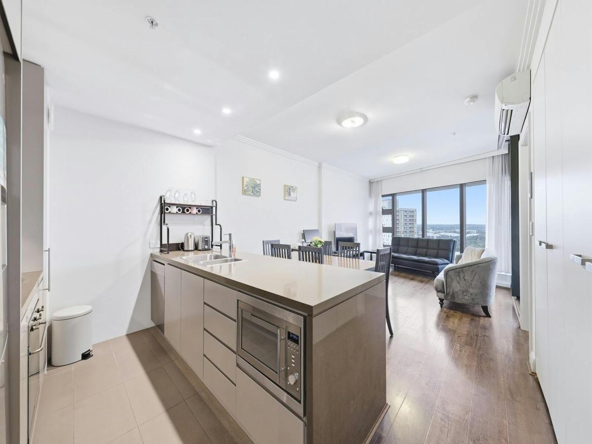 Sleek kitchen with modern appliances