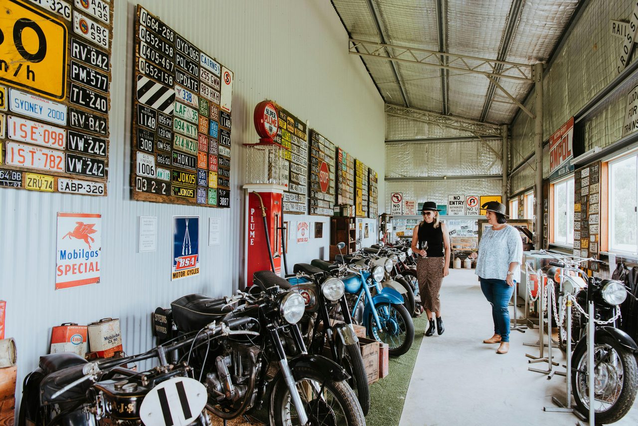 robert stein tourists visiting the winery and motobike museum