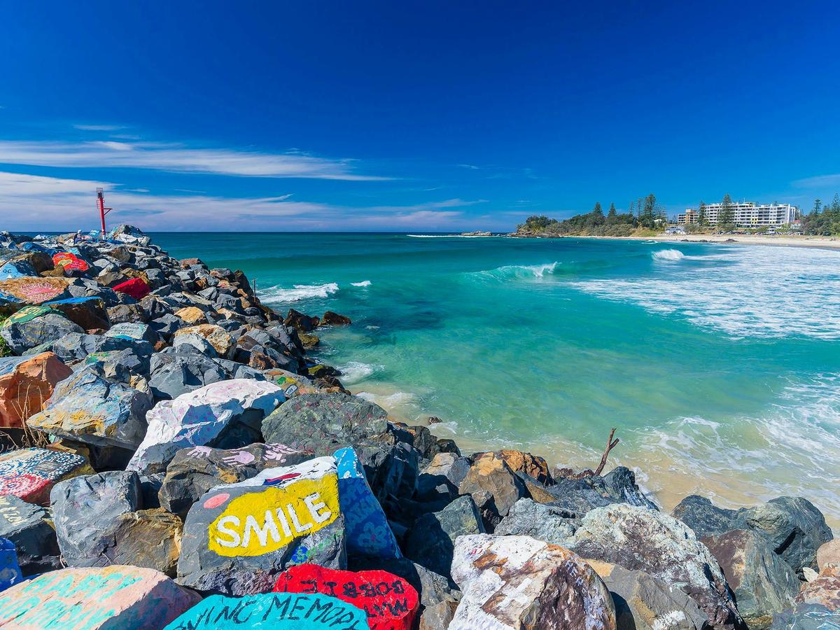 Grafitti Rocks Town Beach