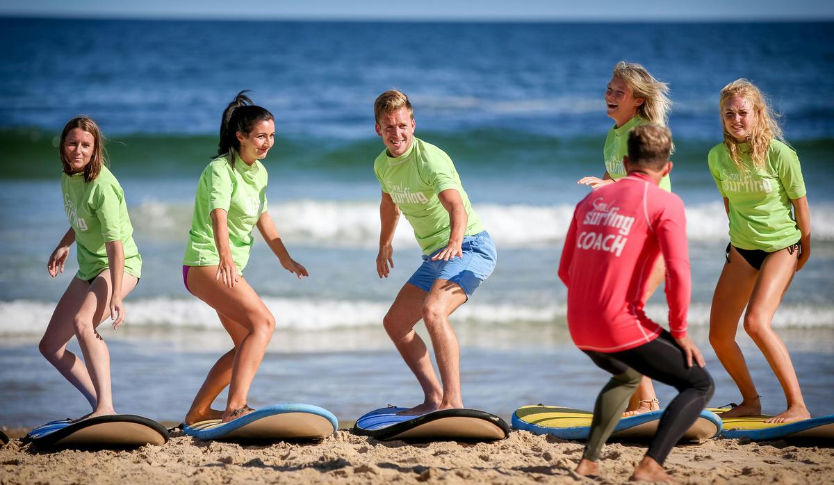 Practicing your stance on the sand is an important part