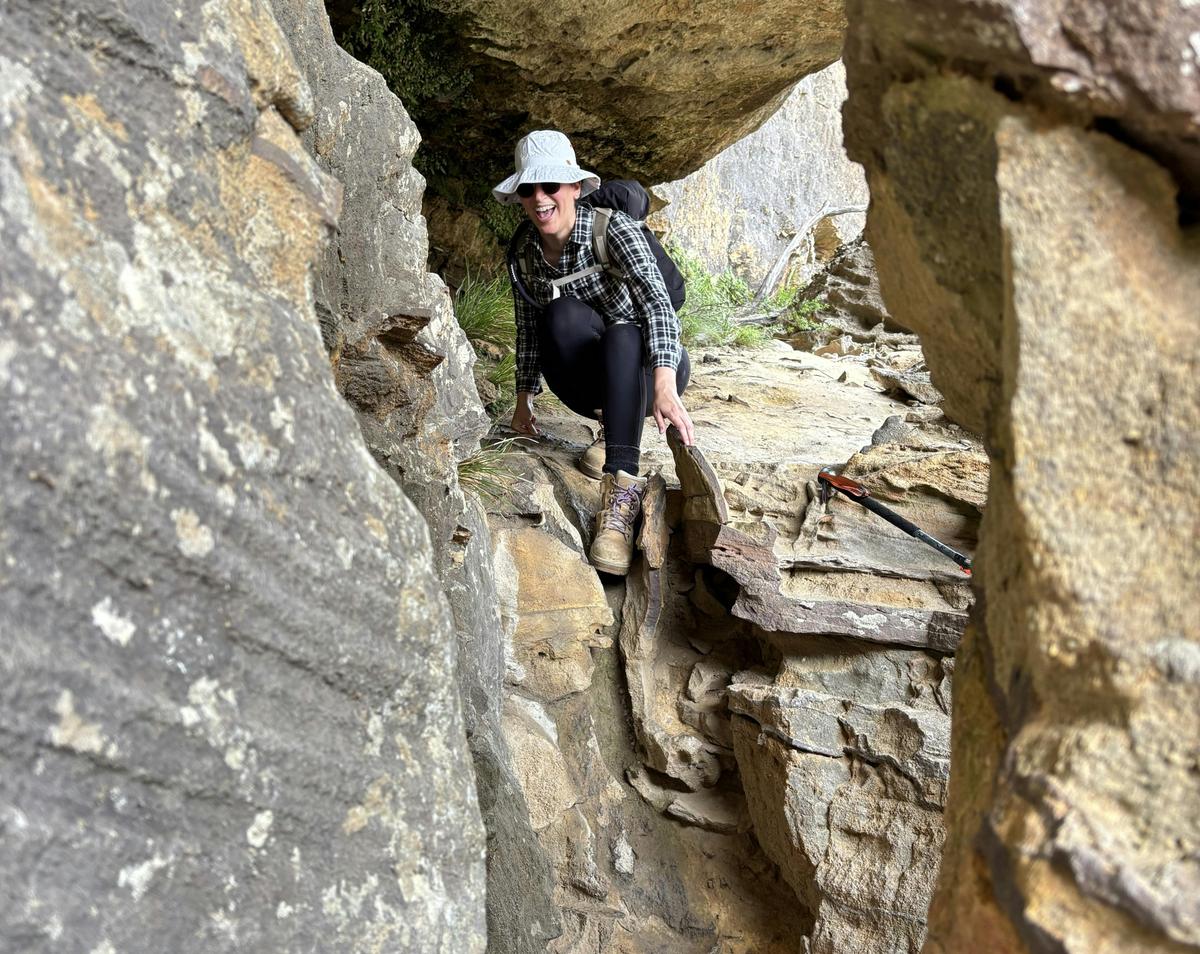 The squeeze. Getting to Darks Cave can be a little bit challenging at times.