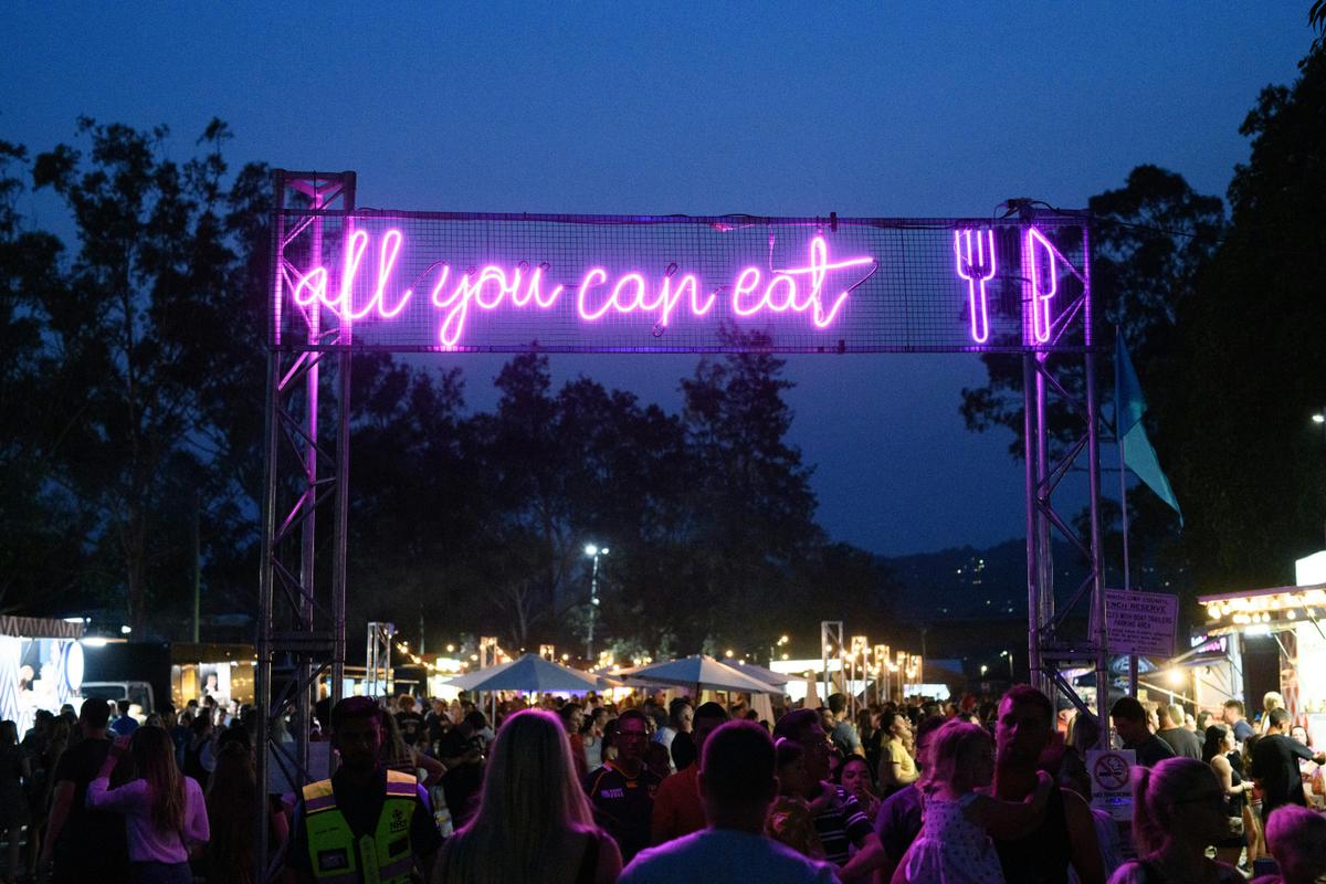 Food area by night