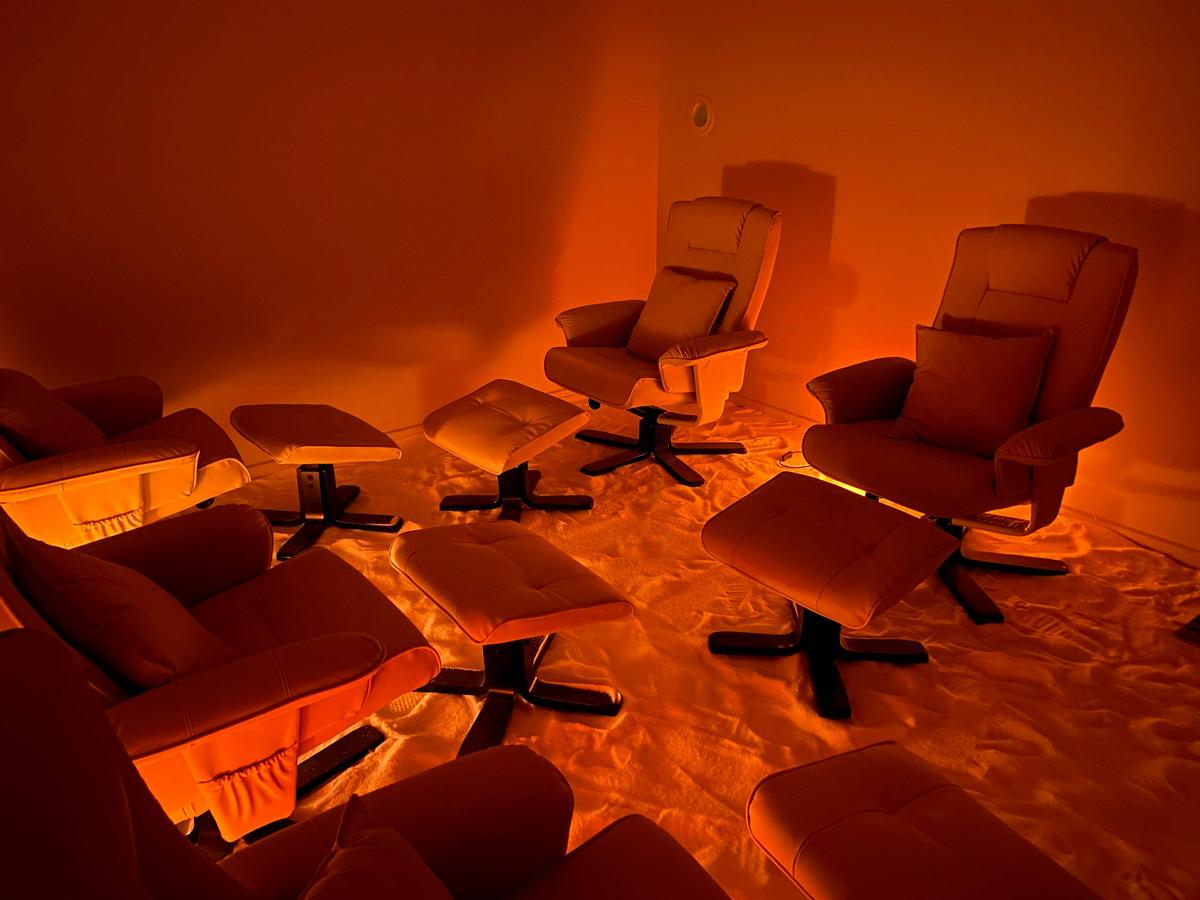 Halo (dry salt) therapy to clear the lungs, improve skin circulation and is amazingly relaxing