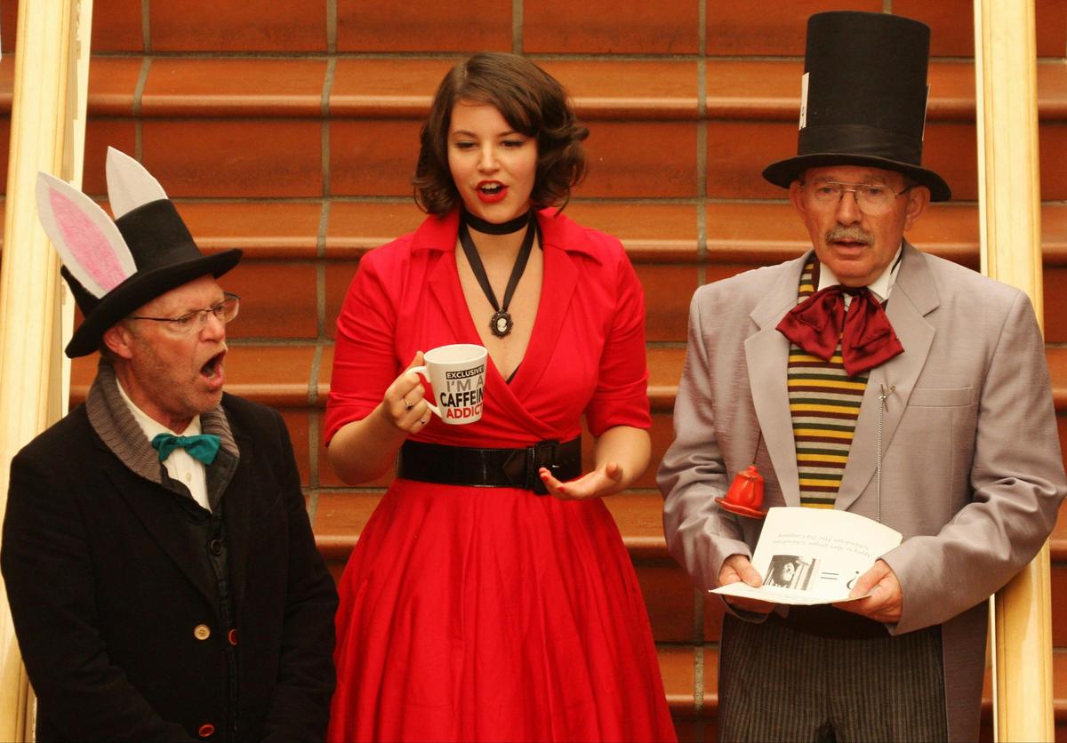 Trio from staged performce of Coffee Cantata, Hanna';s SArcade 2016