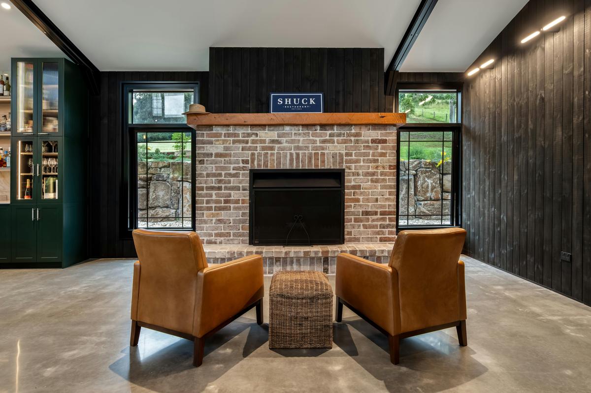 Clubhouse Barn fireplace nook