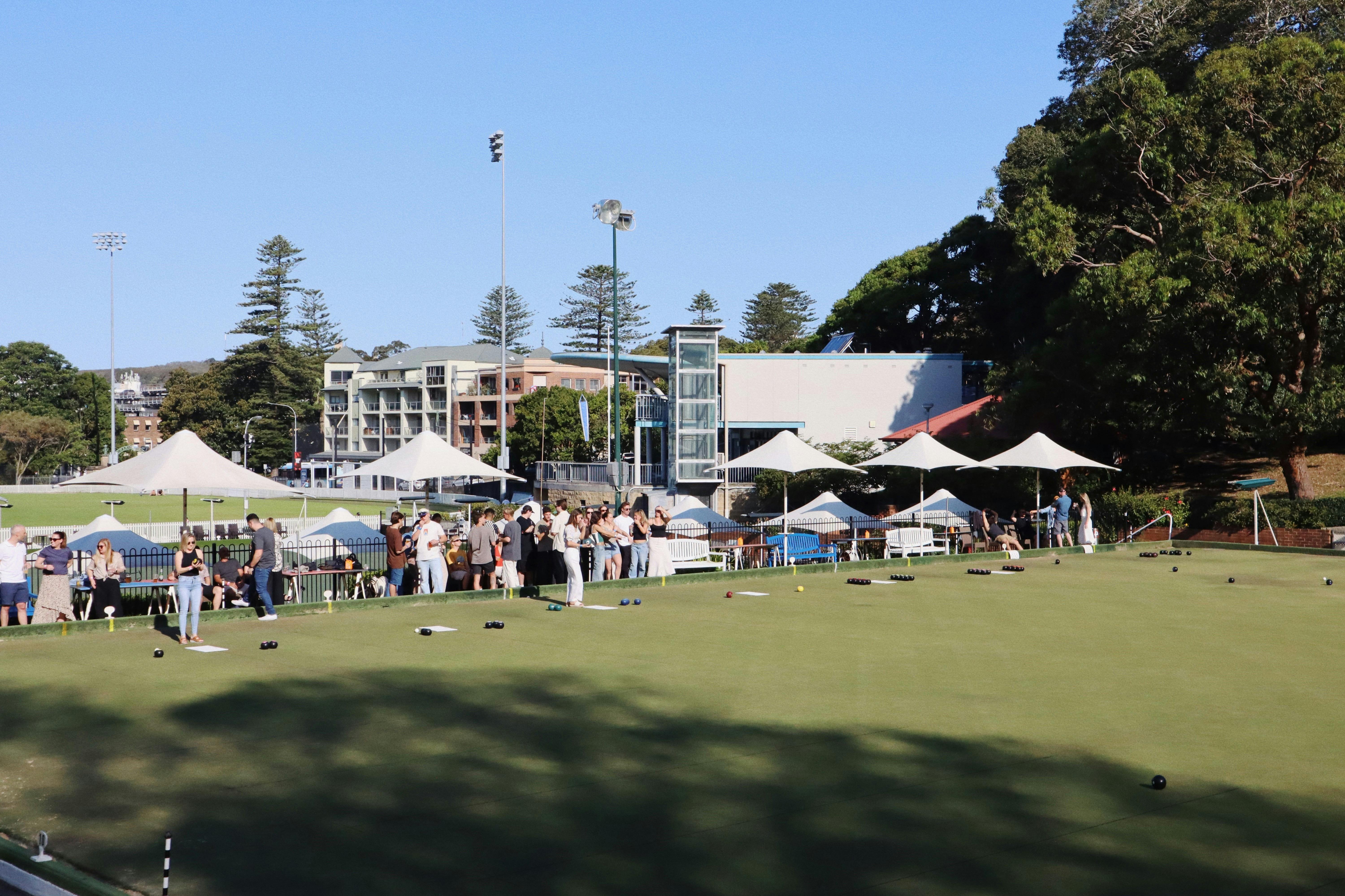 Another busy barefoot bowls green.
