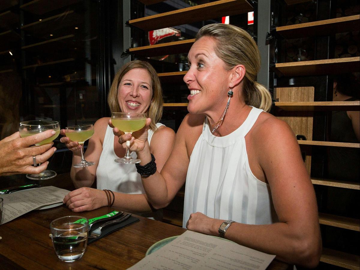 Ladies enjoying cocktails