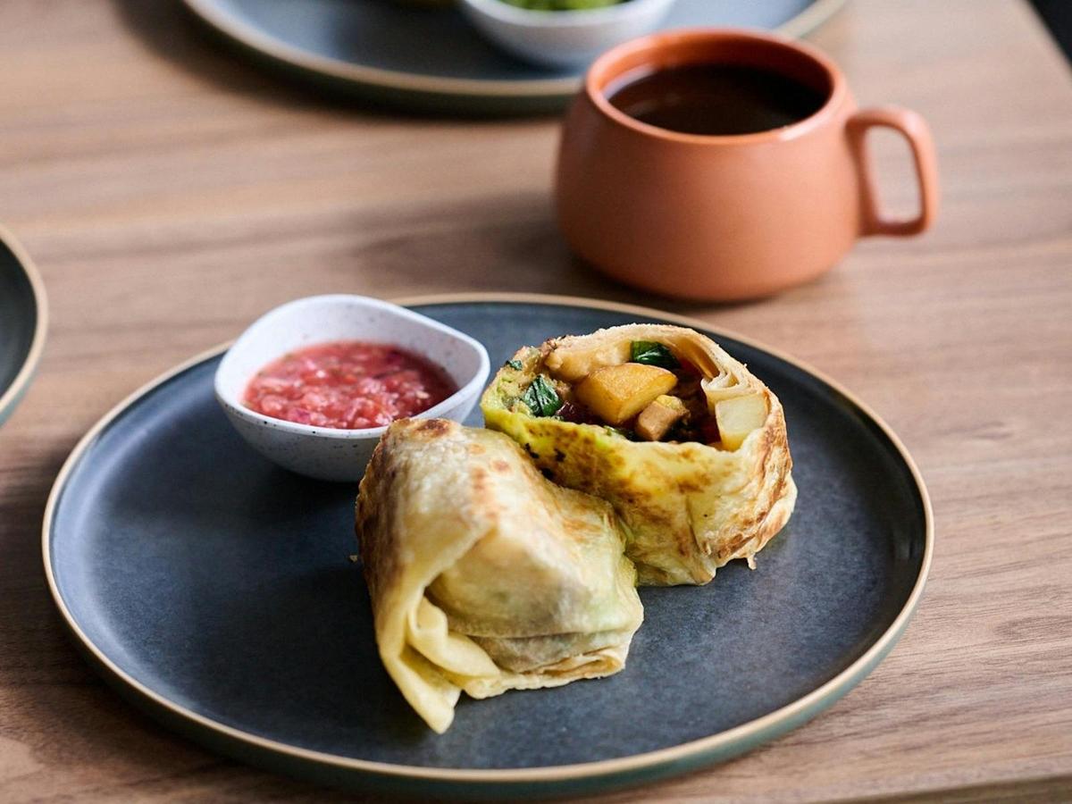 Farmers Breakfast Burrito - Stuffed with veggies, eggs and cheese