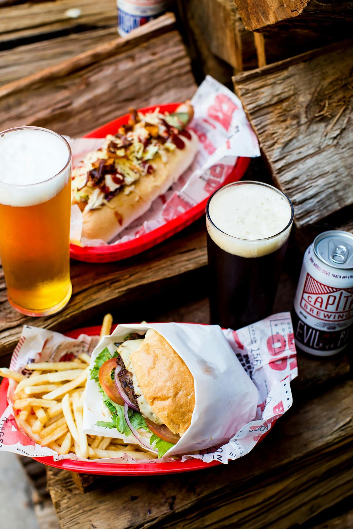 burger and hot dog