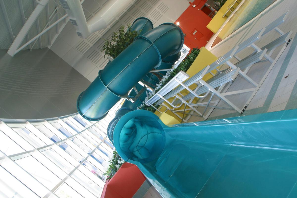 Enjoy the slip and slide at Canberra International Sports and Aquatic Centre