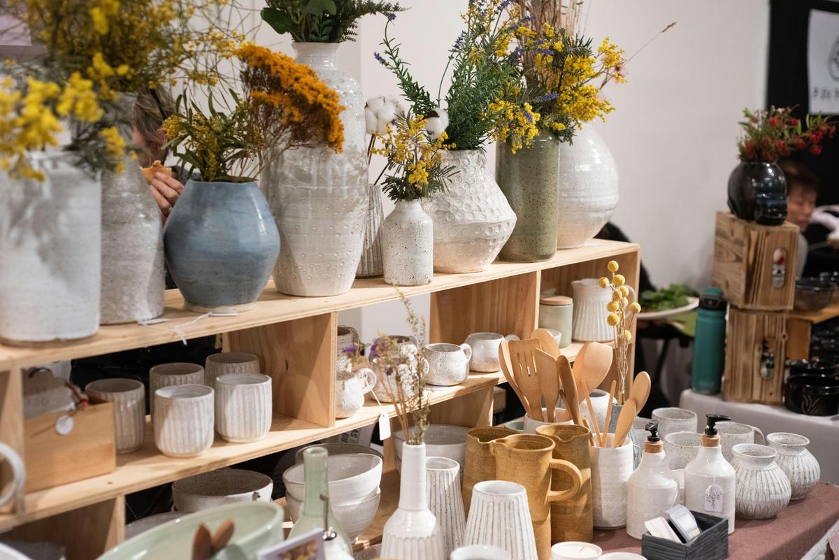 A Pottery Market stall. Canberra Potters host multiple pottery markets each year.