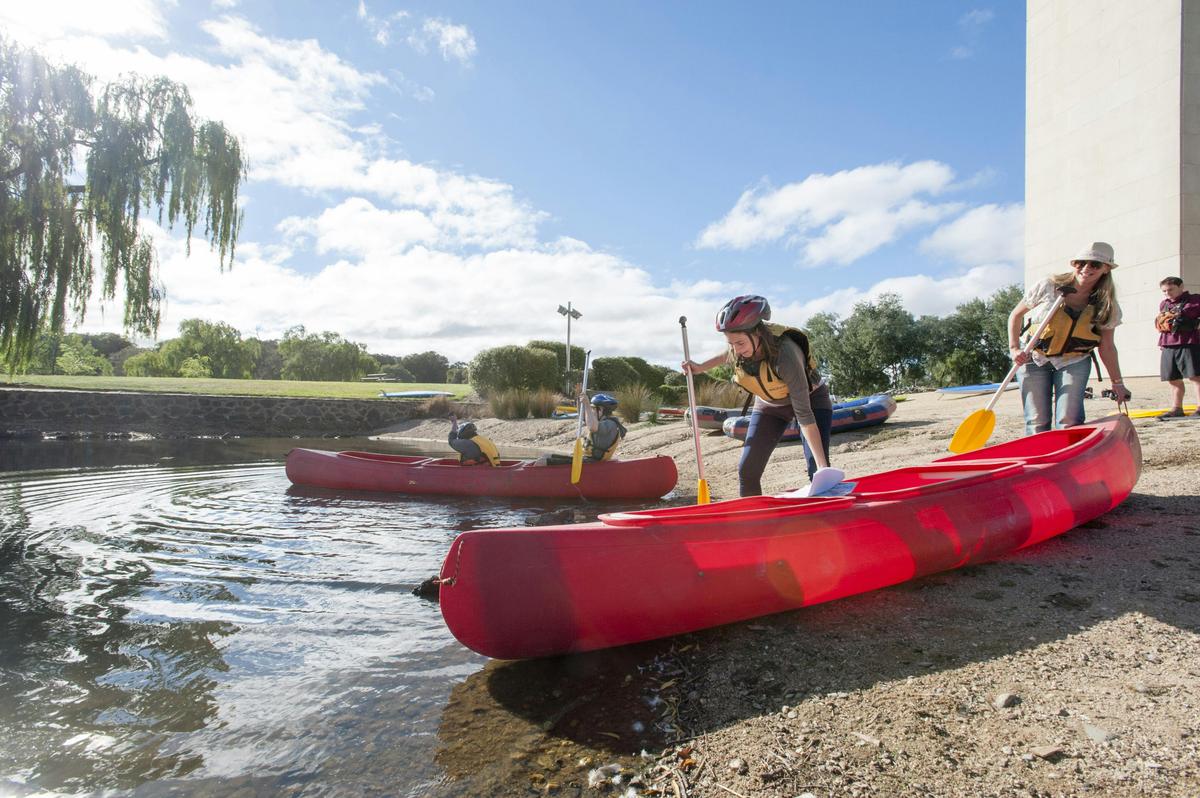 Hire canoes and explore the lake