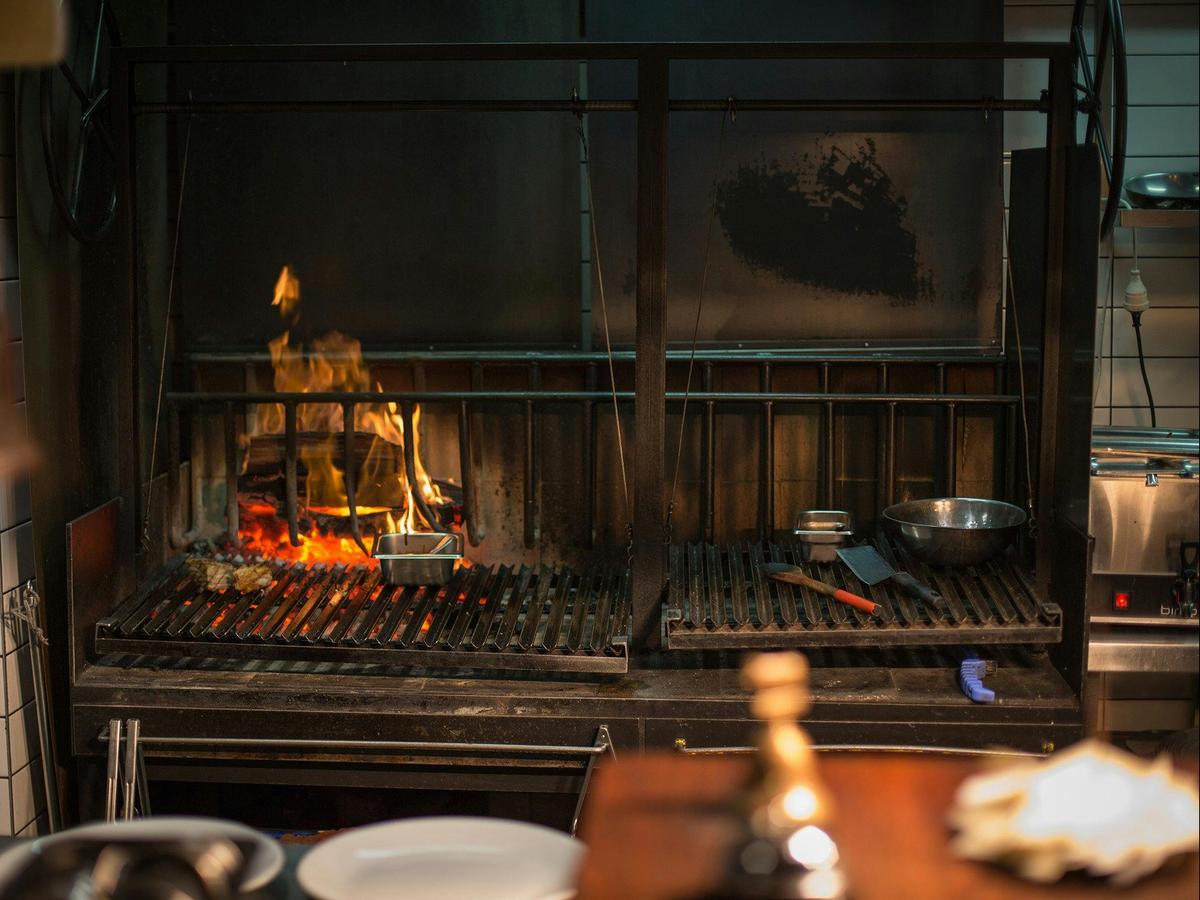 Argentine wood-fired grill imported from Northern California.