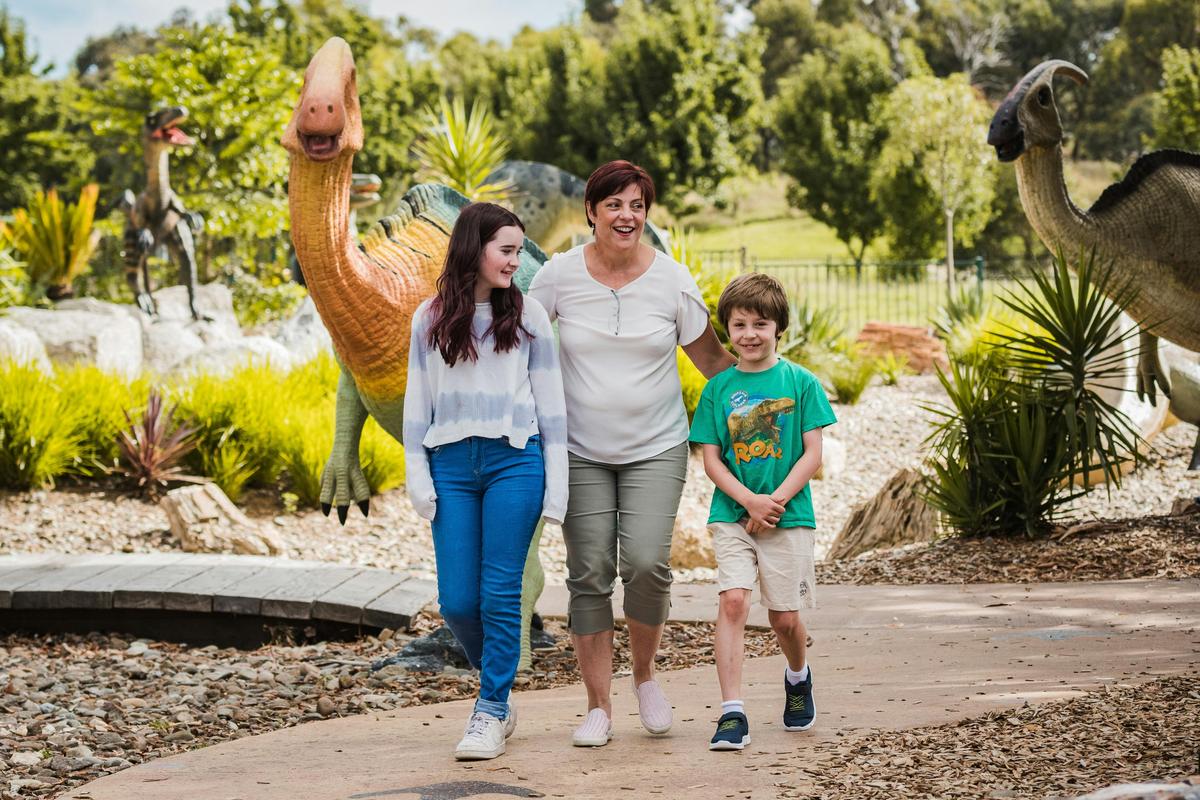 Walk amoung the dinosaurs at the Dinosaur Garden