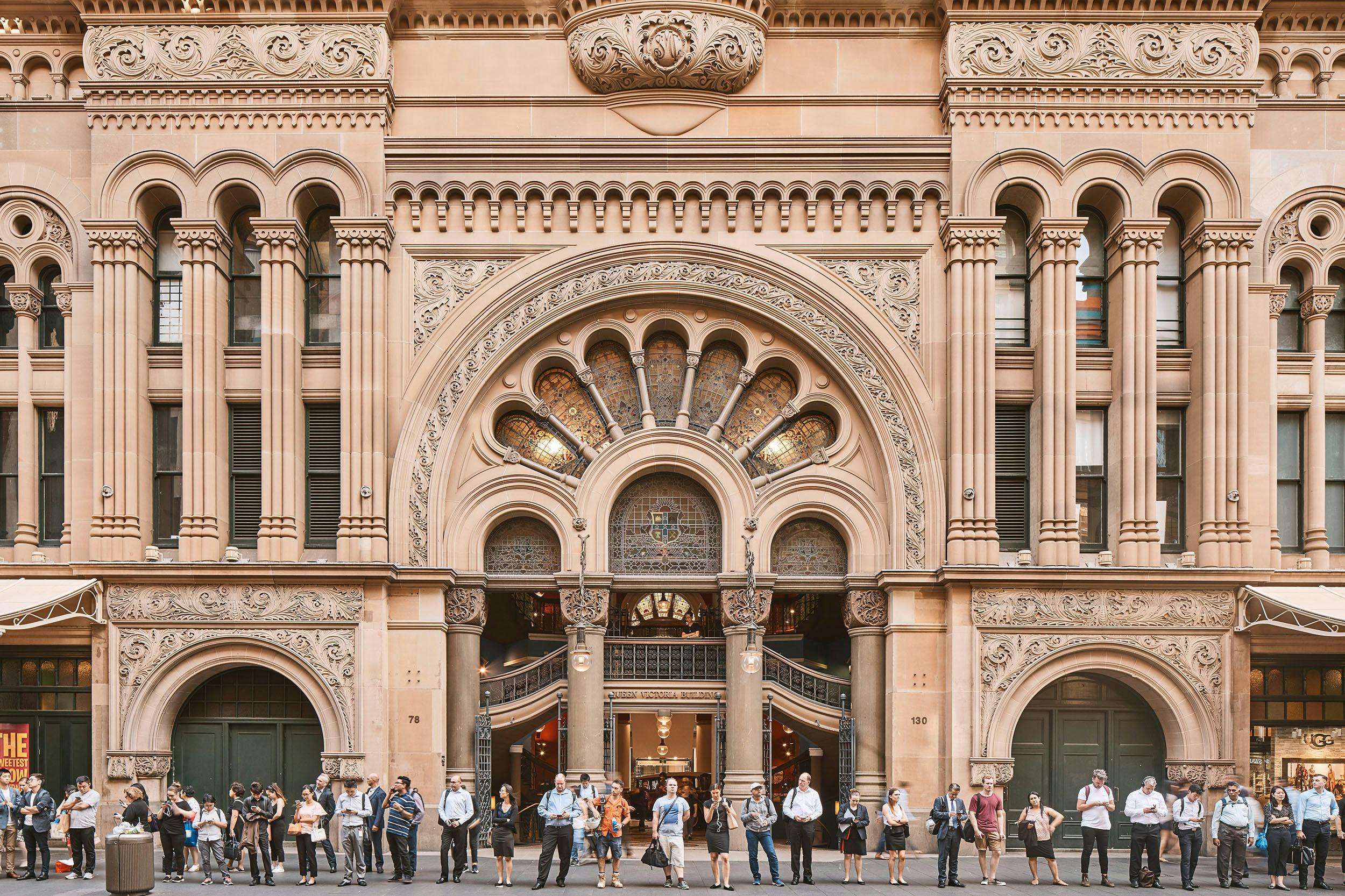 Queen Victoria Building outside view from York Street
