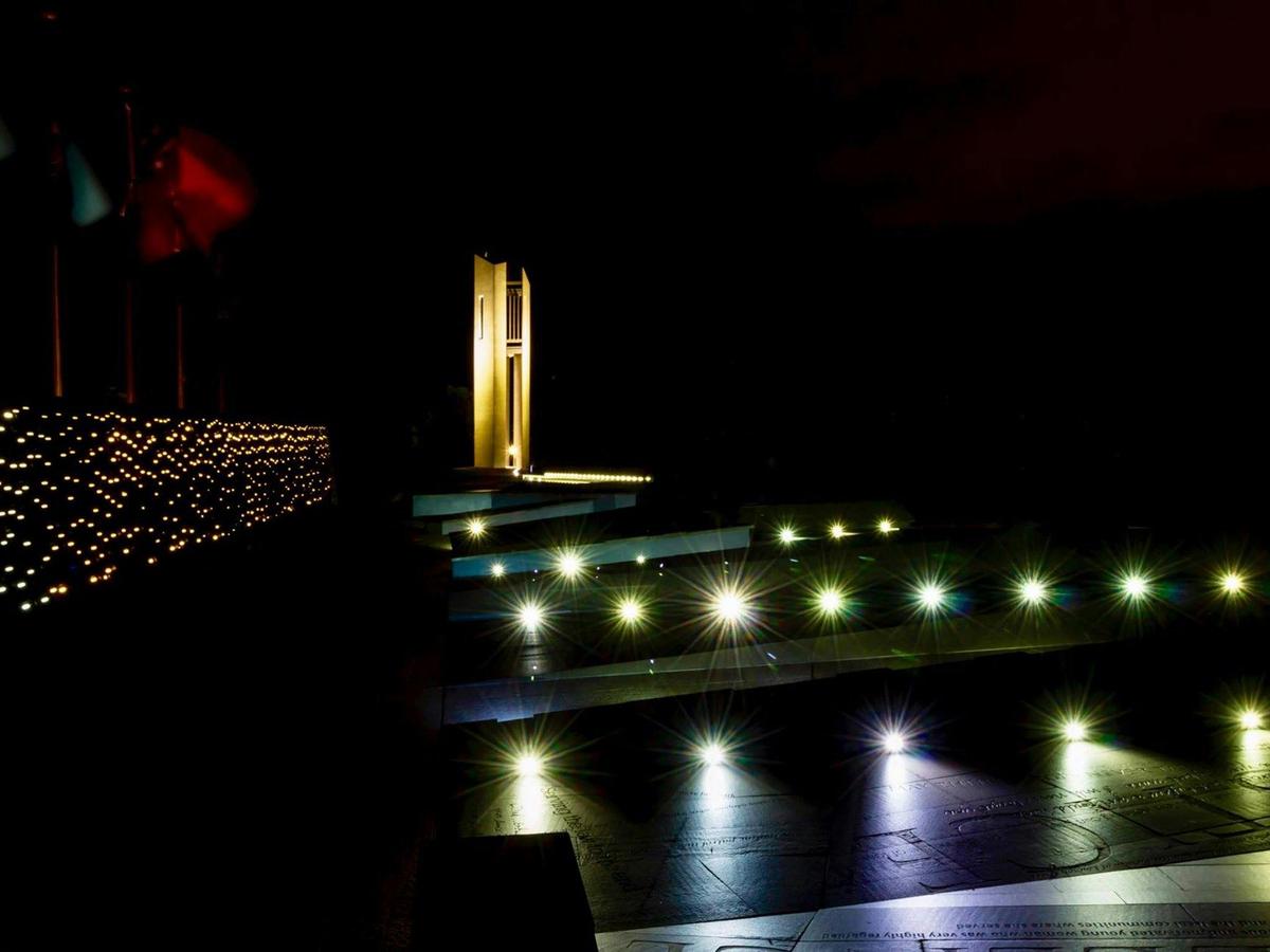 National Police Memorial at night. Photo: Maun Luke