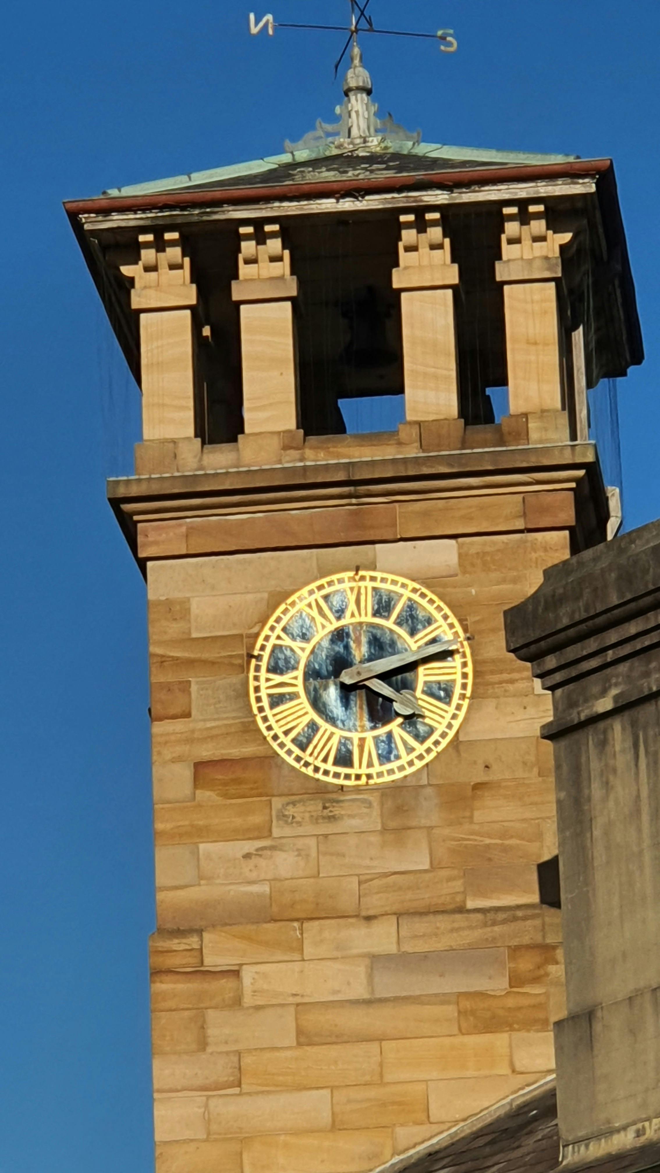 The bell tower and clock dated 1821 and 1820 respectively - a gift from King George IV