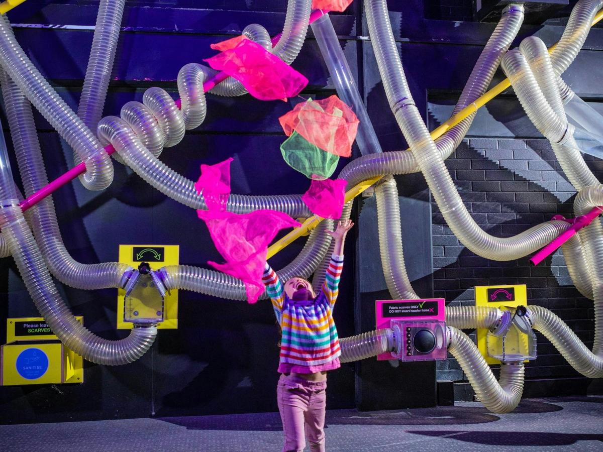 Young child playing at Questacon