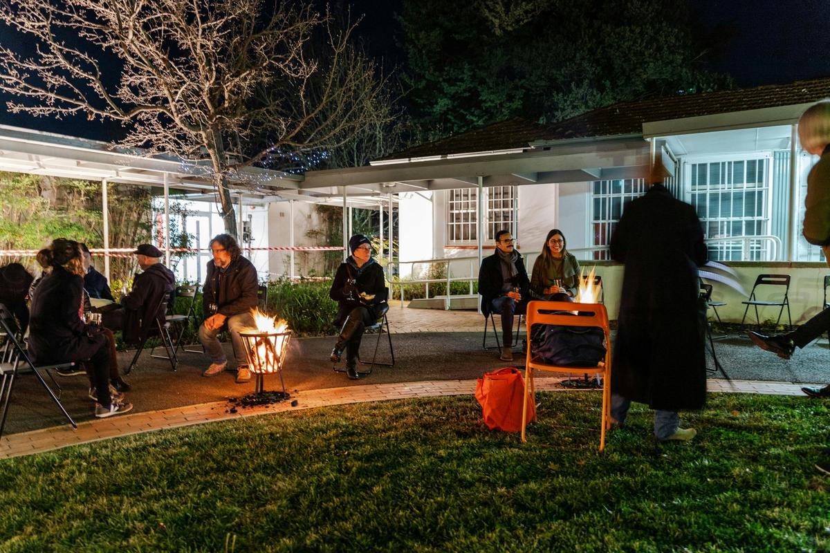 A winter exhibition opening