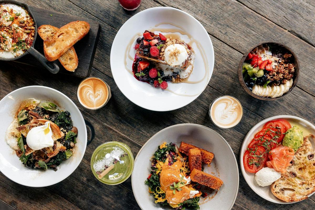 variety of food on a table on offer at Double Shot Deakin