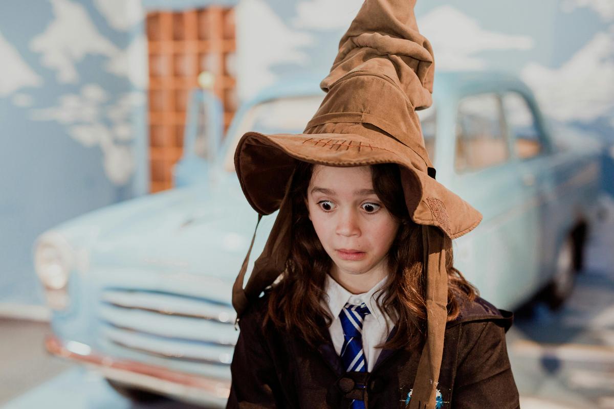 Trying on a sorting hat