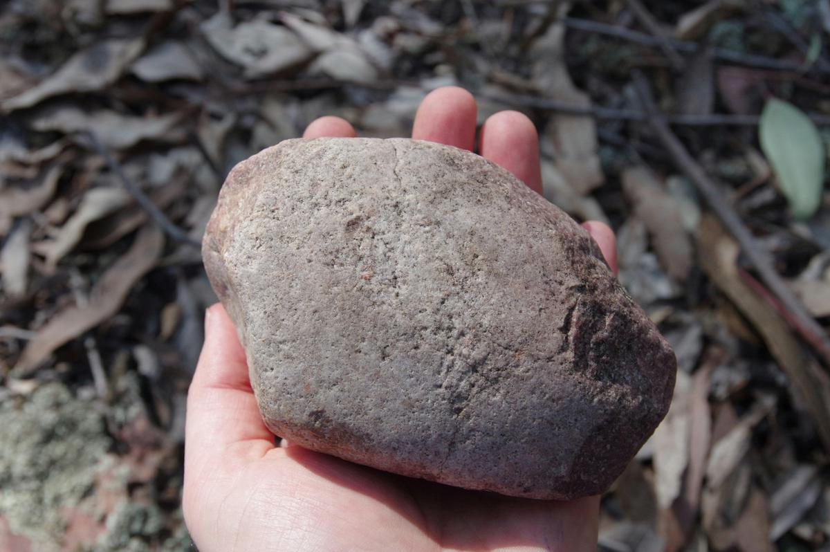 For millenia, Ngunnawal people used local stone such as this quartzite hammerstone to make tools